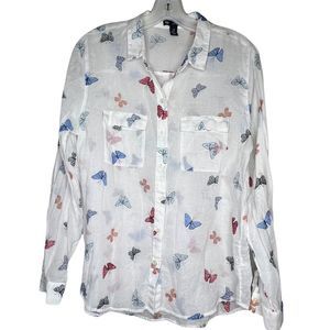 Gap Boyfriend Fit Butterfly Blouse